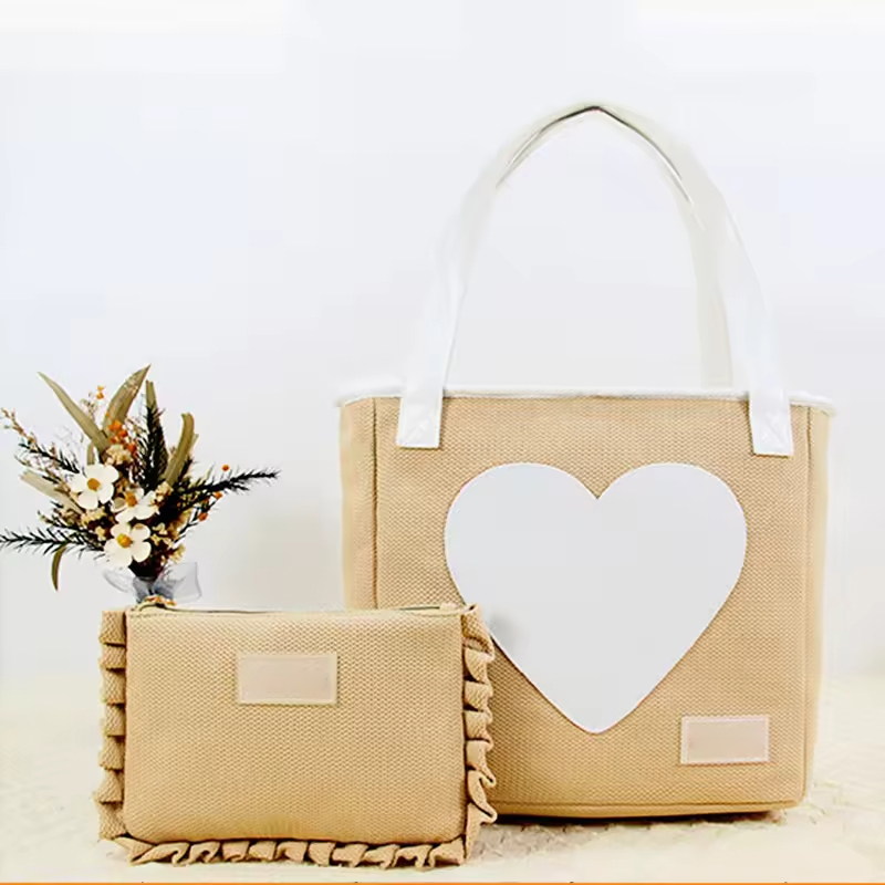 Beach Shopping Bag With Handles And Patterns