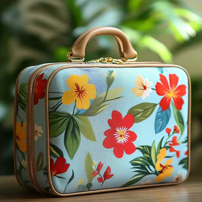 Printing Pu Leather Cosmetic Bag With Zipper