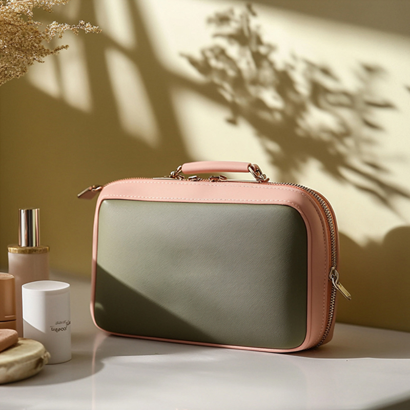 Printed Polyester Portable Cosmetic Bag